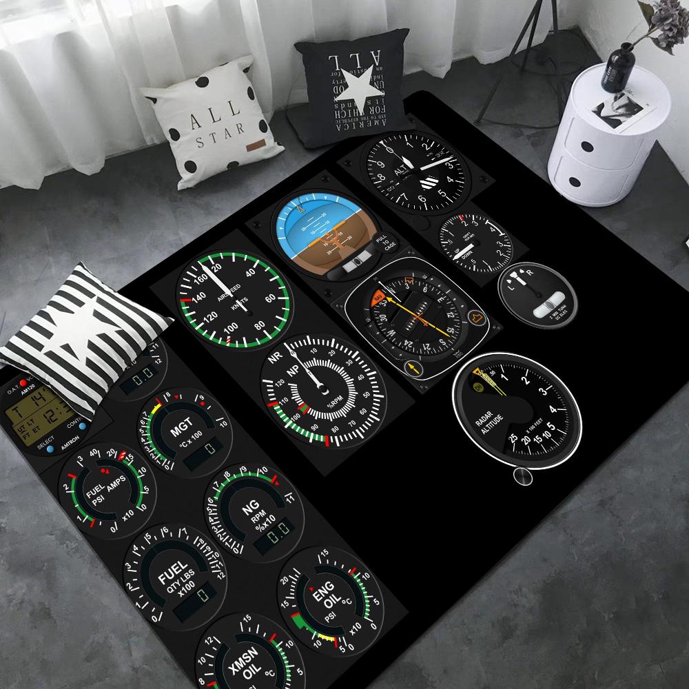Kampfflugzeug Steuerung Cockpit Kabine Bodenmatte Fußmatte Rutschfest Waschküche Matte Wäsche Dekor Balkon Kind Wohnzimmer