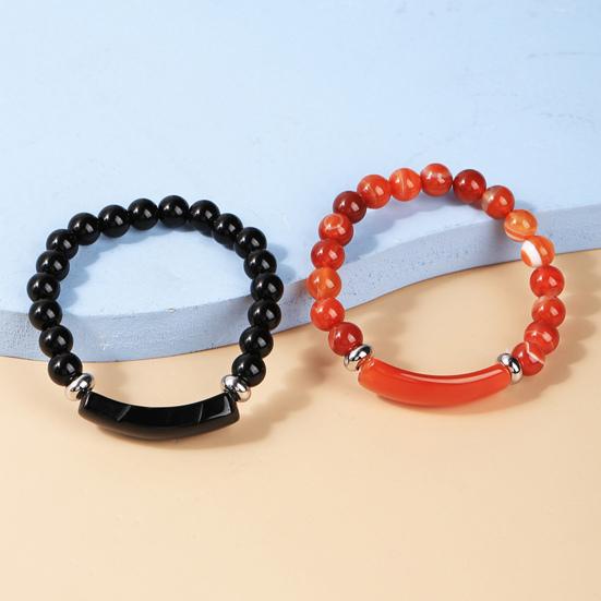 Women Bracelet 8mm Round Beads Natural Stones Elegant Pink Faux Crystal Bridge Ladies Bracelet Fashion Jewelry