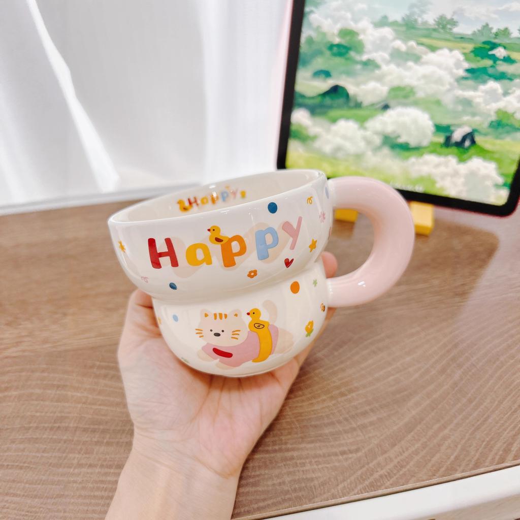 Cute Cartoon Milk Cup Couple Home Breakfast Coffee Cup Breakfast Mug Mug Ceramic Cup Souvenir