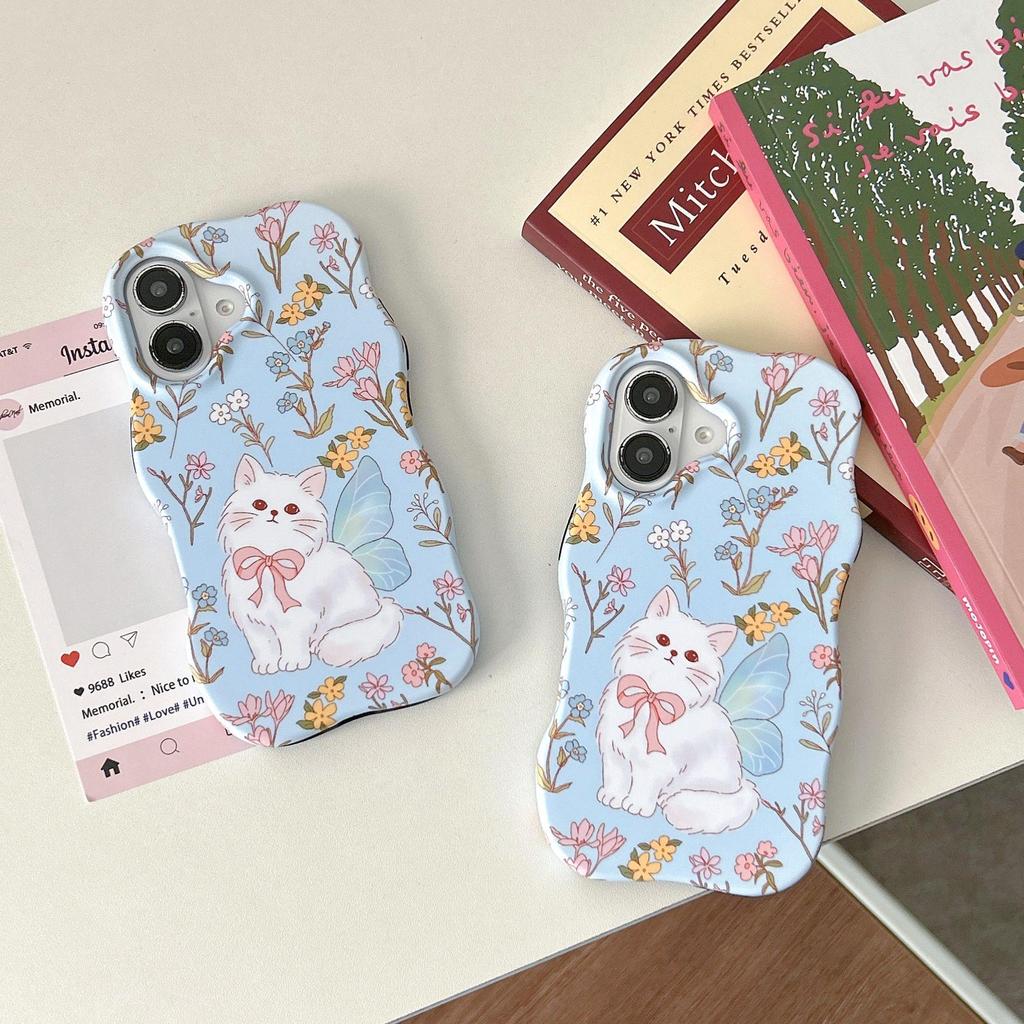 Blue Bow Frosted Case for iPhone 13/14 and 16 Pro Max