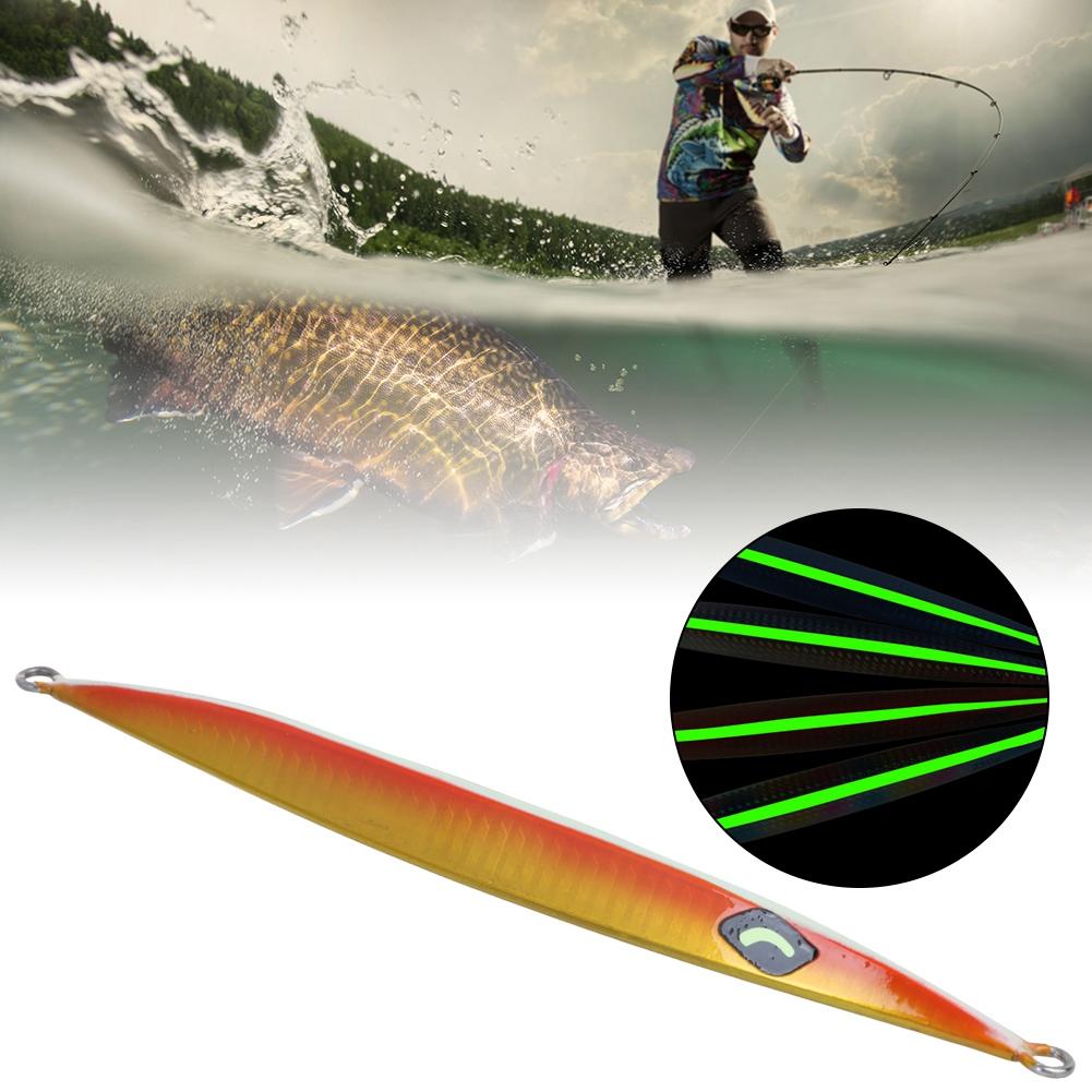 Jigging Iron Plate Artificial Simulation Tuna Fishing Lures Bait Fast Sinking Luminous Deep Sea Vessel Fishing