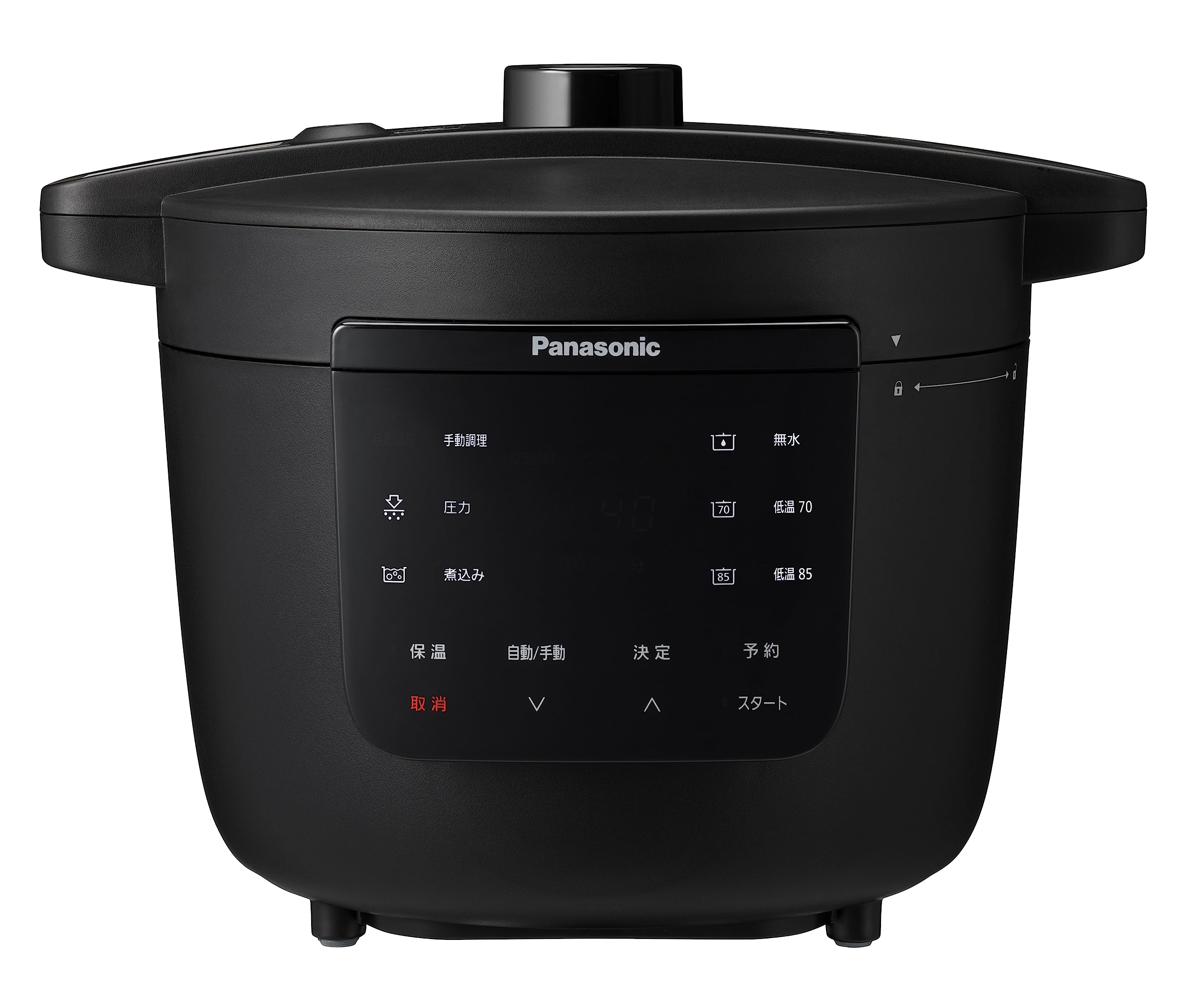 

Електрична скороварка Panasonic обслуговує до 6 осіб Книга рецептів Функція виявлення перегріву кришки 3,9 л, людей, тиск/низький чорний