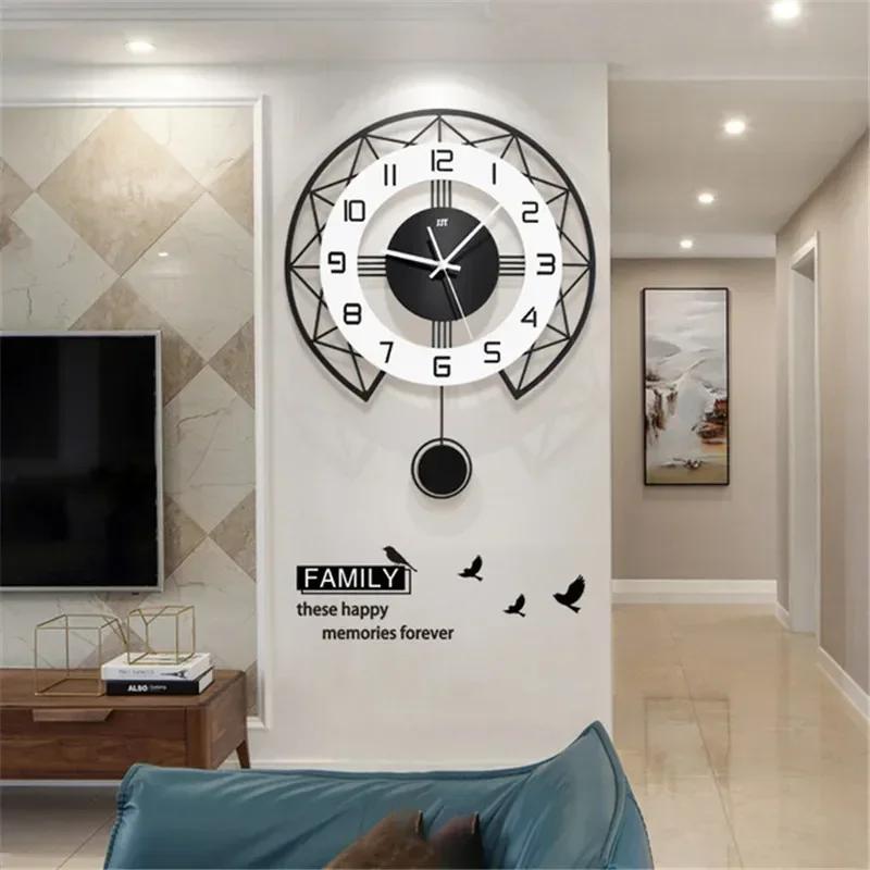 

Nordic Living Room Wall Clock Fashion Home Watch Personality Creative Wood Clock Simple Modern Watch Art Quartz Clocks I9S5U1