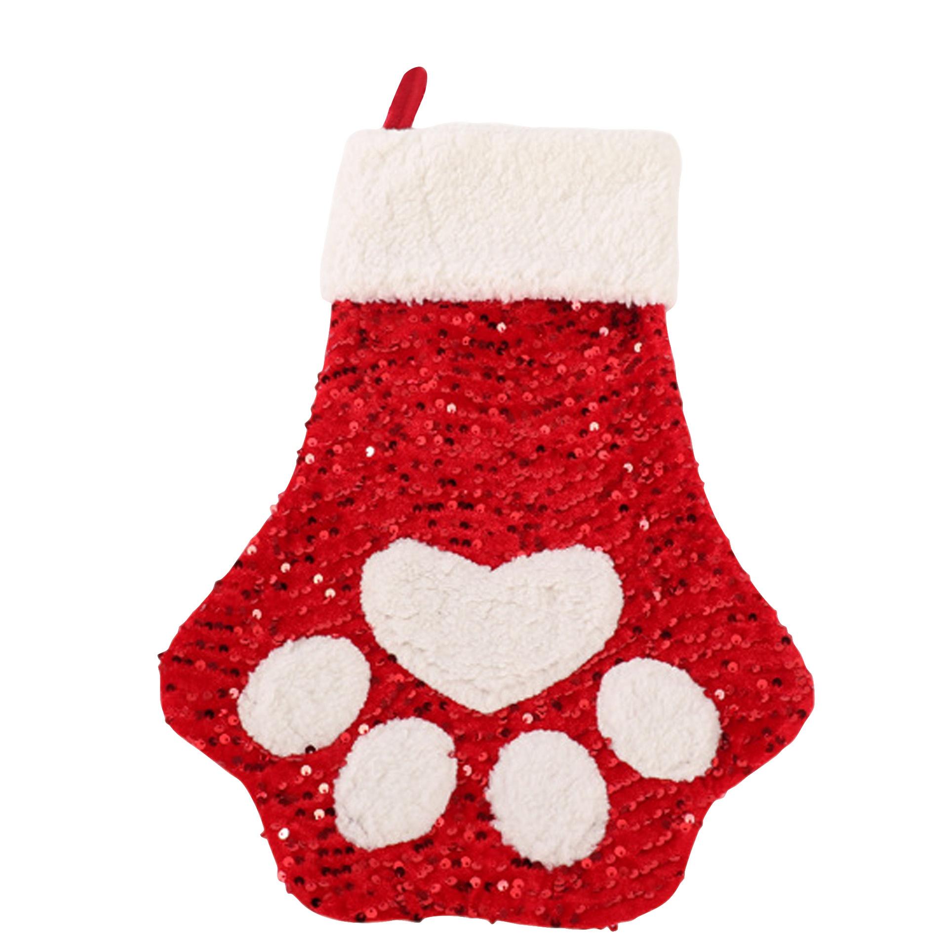 

Sparkling Christmas Stocking With Glitter Perfect For Christmas And Family Fireplace Decorations One Size красный