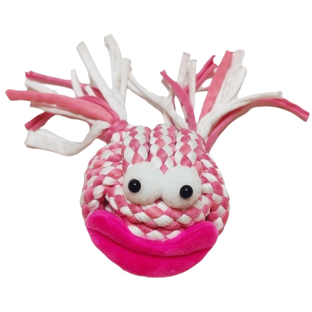 

Colorful Dog Chew Rope Toy Cartoon Pet Interactive Toys Funny Dog Mop Ball Toys for Cats Dogs рожевий