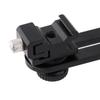 Black Double Hot Shoe Flash Umbrella Holder Light Stand Bracket For Photo Video Photography