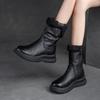 5CM Genuine Leather Wide Version Winter Warm Mid Length Snow Boots Plush Insulation Thick Soled Casual Women's Short Boots