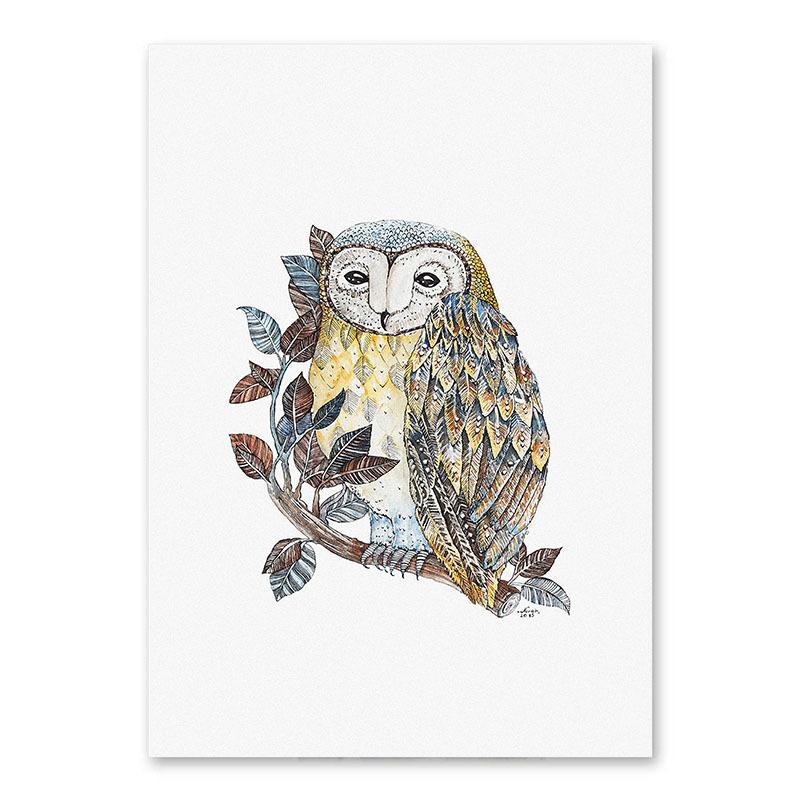 

Современная декоративная картина в скандинавском стиле с совой и пушистым шаром, безрамная картина для спальни, гостиной, холст, настенная живопись с животным принтом 21*30cm