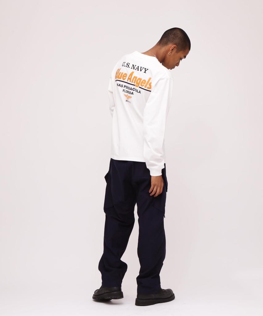 Avirex Long Sleeve Embroidery The Blue Angels L 030 White T-Shirt / Men's (783-4130010)