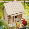 Outdoor Decoration Wood Birds Nest Box DIY Parrot Cockatiels Swallows Nest Outdoors Roof Wooden Bird House Hanging Bird Cage
