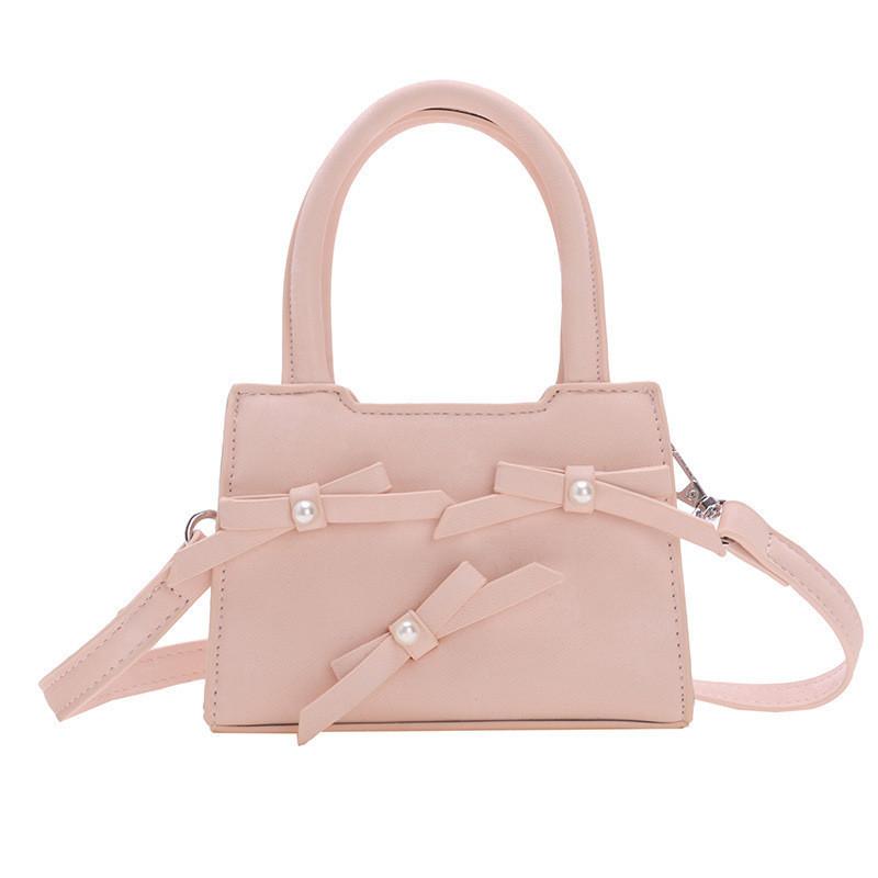 Cute Fashionable Bowknot Children's Tote Bag Elegant Mini Square Purse For Boys And Girls