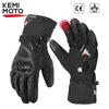 KEMiMOTO Zimní motocyklové rukavice CE Ochranné Černé Guantes Moto Invierno Teplé Rukavice pro dotykovou obrazovku Vodotěsné Větruodolné