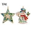 Acrylic Holiday Ornaments 2Pcs Sea Glass Christmas Ornament, Seaglass Heart Bird Angel Tree Star Coastal Style Decor Snowman Pendant, Handmade