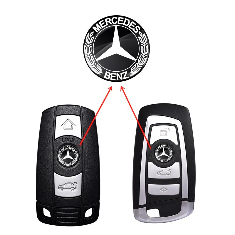 14mm Car Key Emblem Stickers Auto Control Key Logo For Mercedes Benz W204 W212 W176 GLC CLA GLA E C G M R S Class AMG Car Accessories