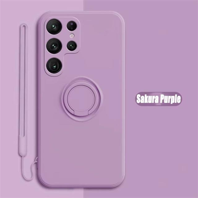 

Ring Holder Magnetic Phone Case For Samsung Galaxy S25 S24 S23 S22 Ultra S21 S20 FE S10 Plus Note 20 Ultra Liquid Silicone Case S21 FE