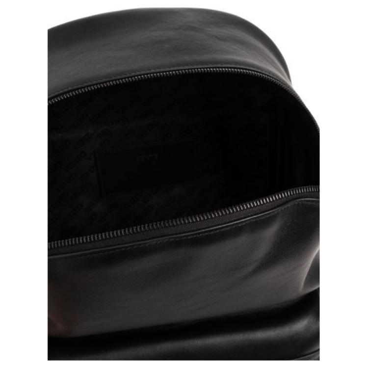 Kenzo Logo Zip Closure Leather Backpack Men Backpack Black FE55SA713L4099