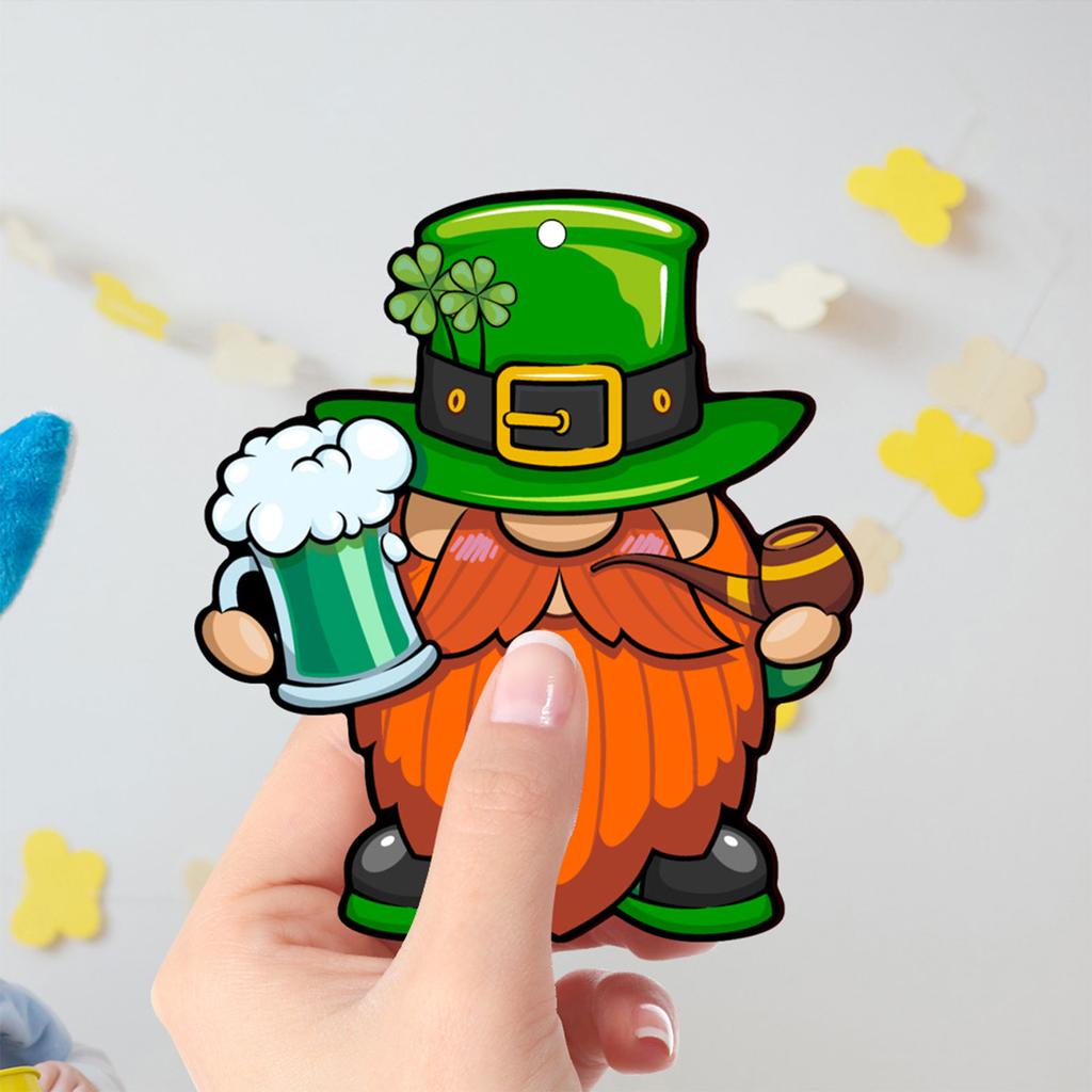 Unique Wood Embellishment Set of 24pcs Patrick's Day Doll Pendants for Holiday Decorations and Irish Celebrations