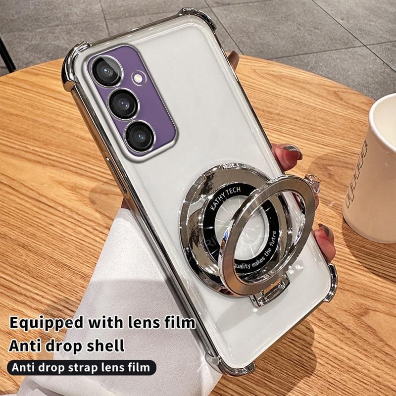 

Магнитная беспроводная зарядная подставка с четырьмя углами, противоударное покрытие, чехол для Samsung Galaxy S24 Ultra S23Fe S22 Plus S21 + S20 A05 A15 A25 A35 A55 A16, чехол A16