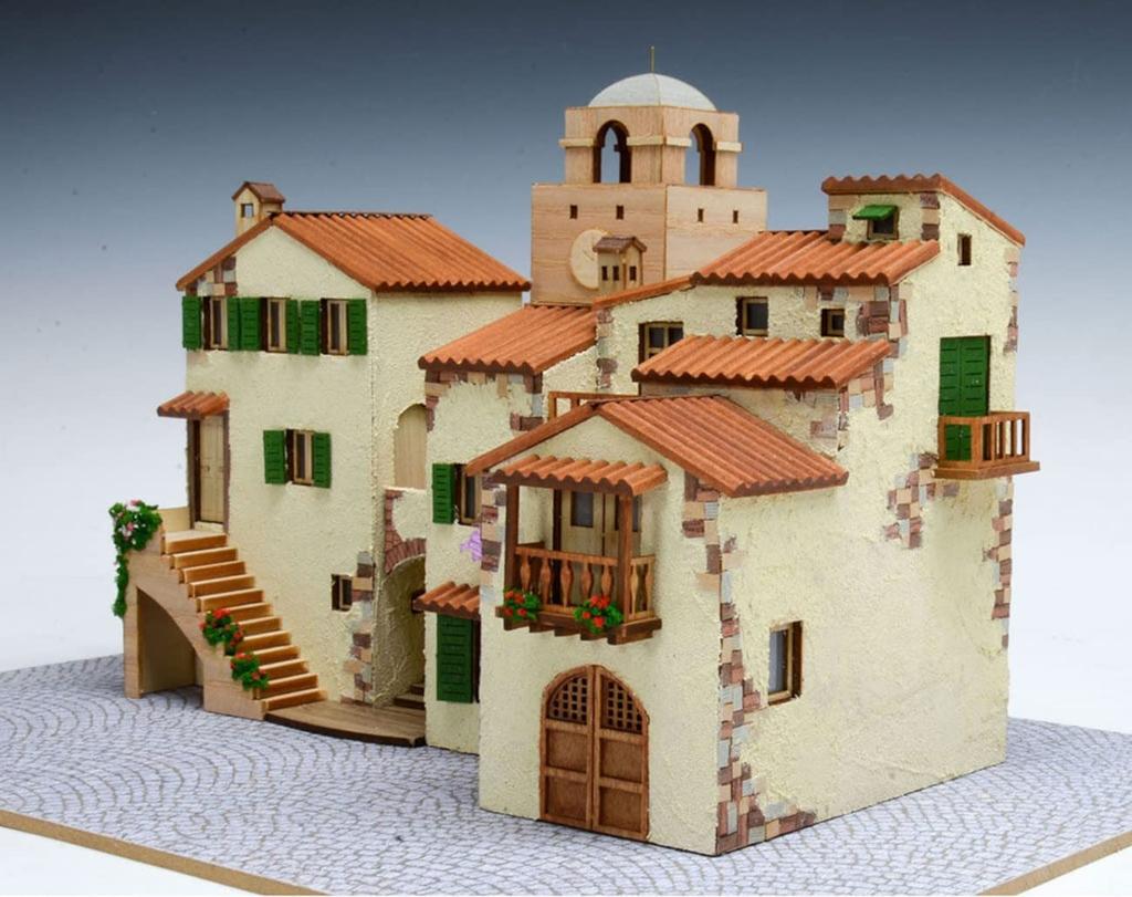 Woody Joe 1/87 European Streets Series, Italy, Wooden Model Assembly Kit