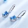 Sweet And Luxurious  Jewelry, European And American Sparkling Personality, Bride'S Wedding, Blue Zircon Earrings