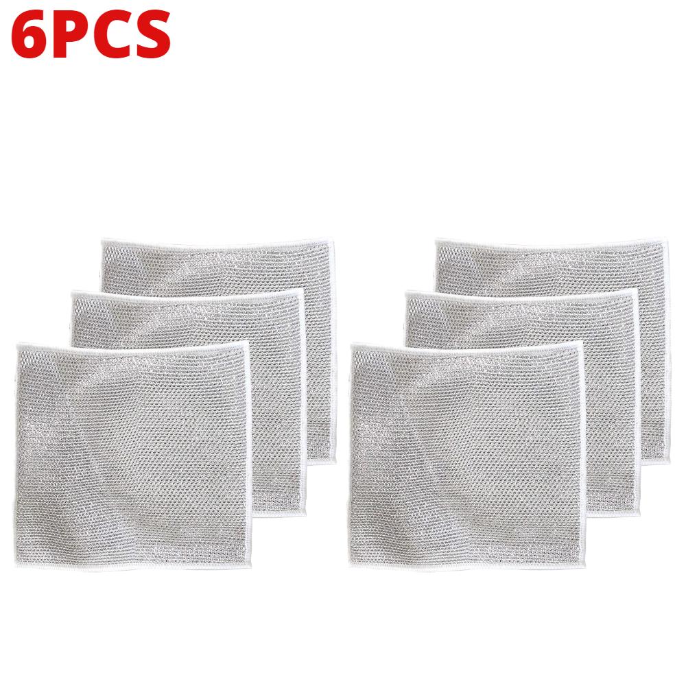 1-10PCS Multipurpose Wire Miracle Cleaning Cloths Reusable Kitchen Dishcloth Rags Non Stick Magic Dish Towel Cleaning Tools