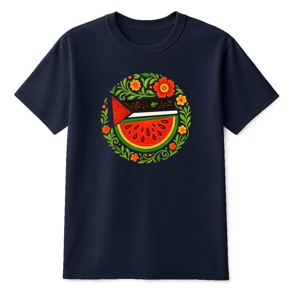Solidarity Palestine T Shirt Watermelon Symbol Printed Save Gaza Protest Colors S