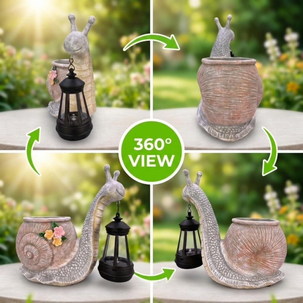 Pot de fleur statue escargot en résine Résistant au soleil Pot de fleurs décoratif en résine Mignon Vase de jardin Décoration de jardin