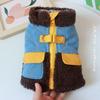Thick Denim Dog Sweater Small Breeds Winter Warm Cotton Pet Clothing With Leash Hole