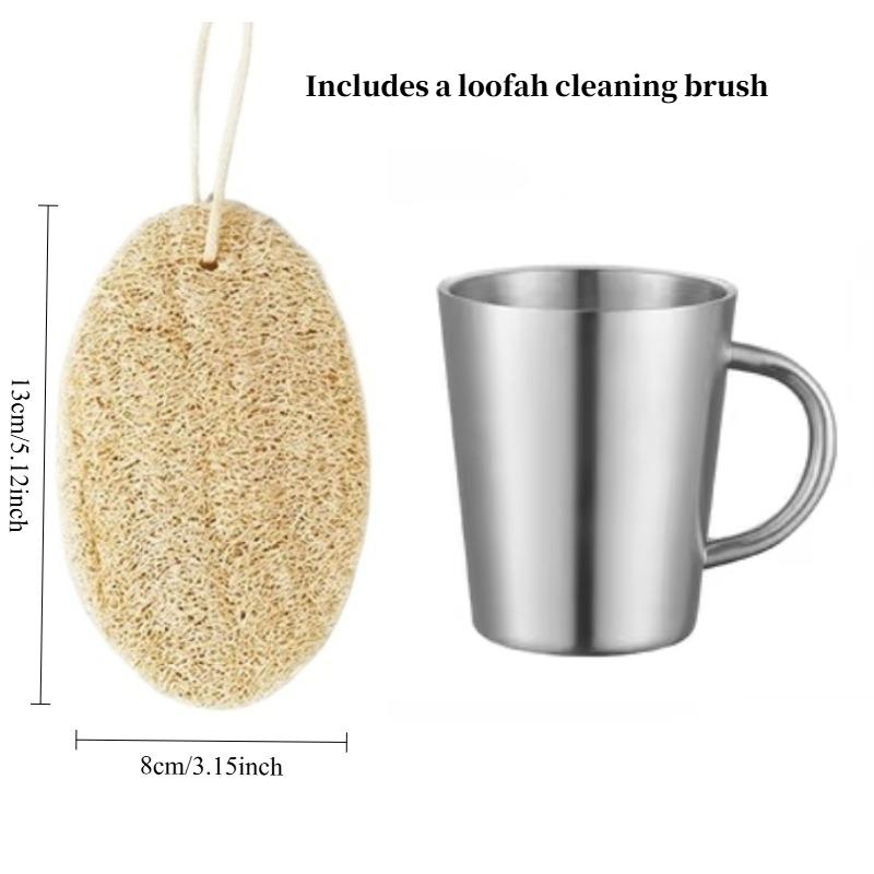 300ml Becher 304 Edelstahl Doppelschichtiger Becher Kaffeetasse Kreativer Wasserbecher Isolierter Bierbecher Edelstahlbecher Trinkgeschirr