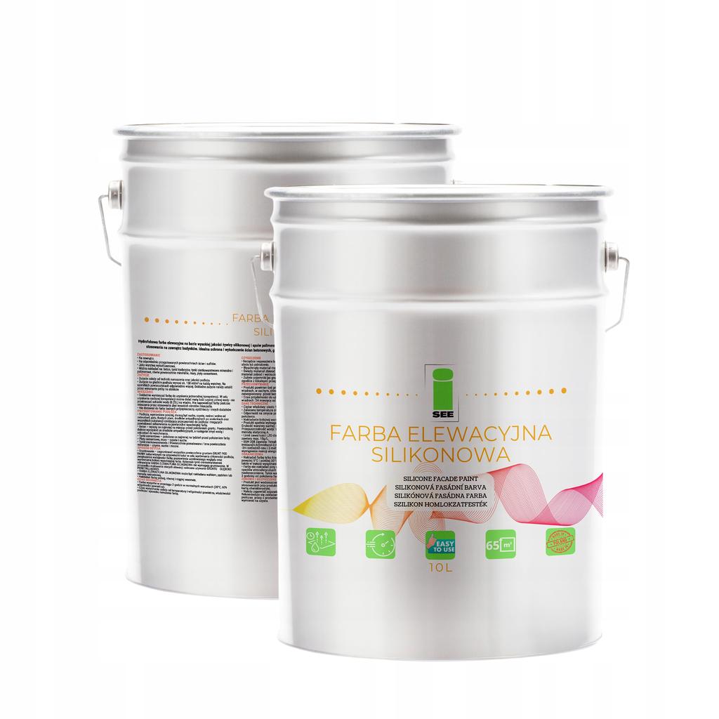 Farba elewacyjna silikonowa fasadowa żółta jasna premium 10l