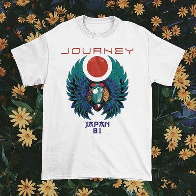 Journey Band Japan 81 Schwerer Baumwollstoff Weiß Alle Größen T-Shirt TT95 Unisex T-Shirt