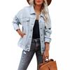 Women's Oversized Denim Jacket Casual Loose Coat with Multiple Colors