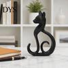 Light Luxury Decor 3D Printed Cat Figurine, Minimalist Elegant Sitting Sculpture, Modern Home Decoration Animal Ornament for Office Desk Shelf