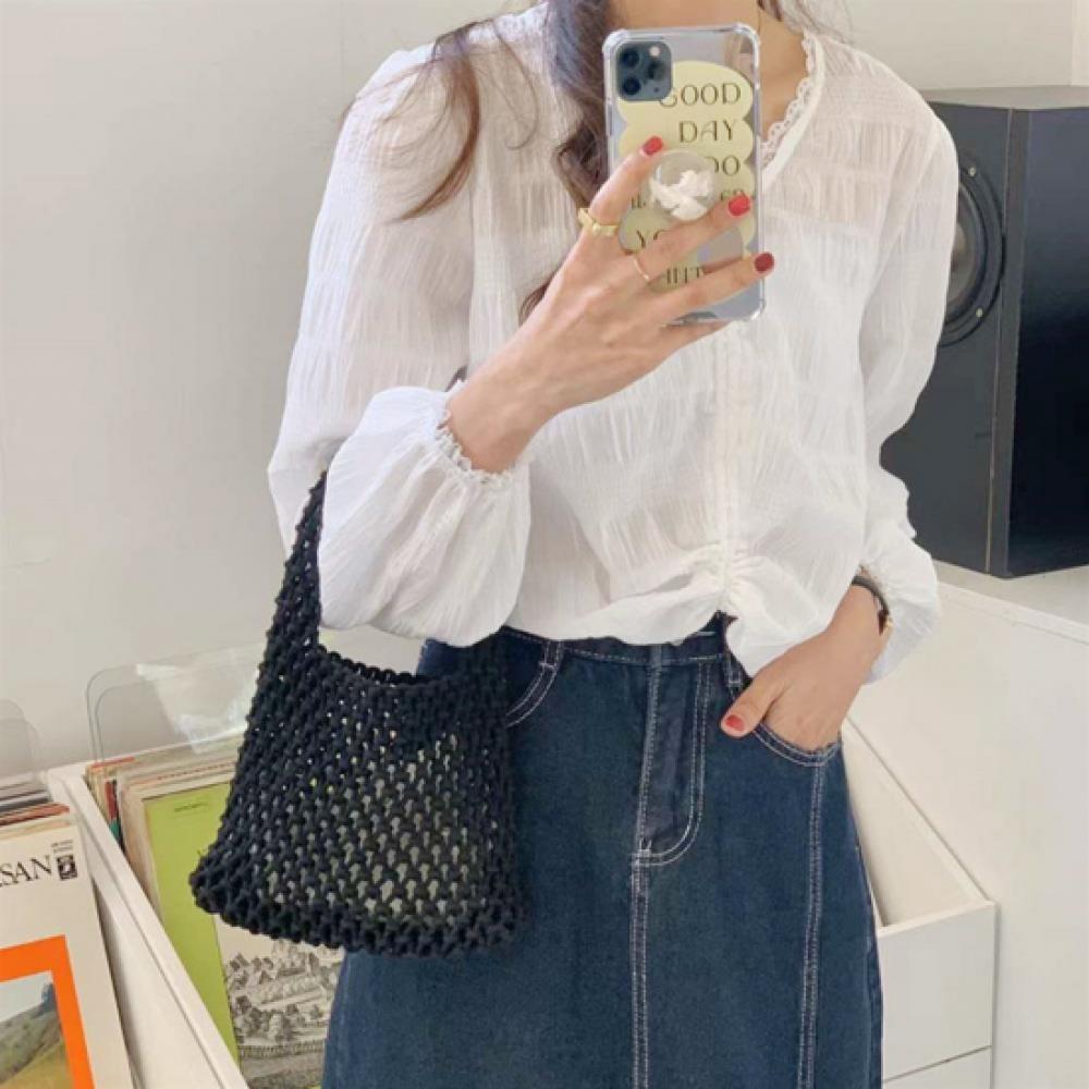 New ArrivalS Open Run Women S Net Woven Mini Tote Bag