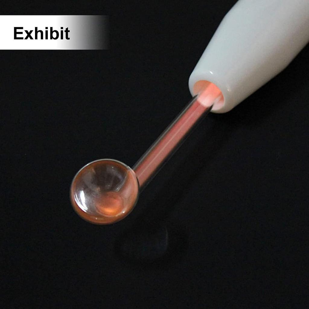 Orange Mushroom Electrode for High Frequency Machine - Facial Glass Tube for Cheeks, Jawline & Forehead, Portable Skin Care Tool