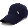 Simple M Letter Metal Label Baseball Cap, Men's and Women's Versatile Casual Cap, Outdoor Shading Adjustable Hat