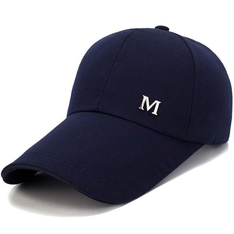 Simple M Letter Metal Label Baseball Cap, Men's and Women's Versatile Casual Cap, Outdoor Shading Adjustable Hat