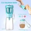 550 ml tragbare 2-in-1-Hundewasserflasche für Haustiere, Hunde und Katzen, für Reisen im Freien, herausnehmbarer Vorratsbehälter für Lebensmittel, auslaufsicherer Wasserspender