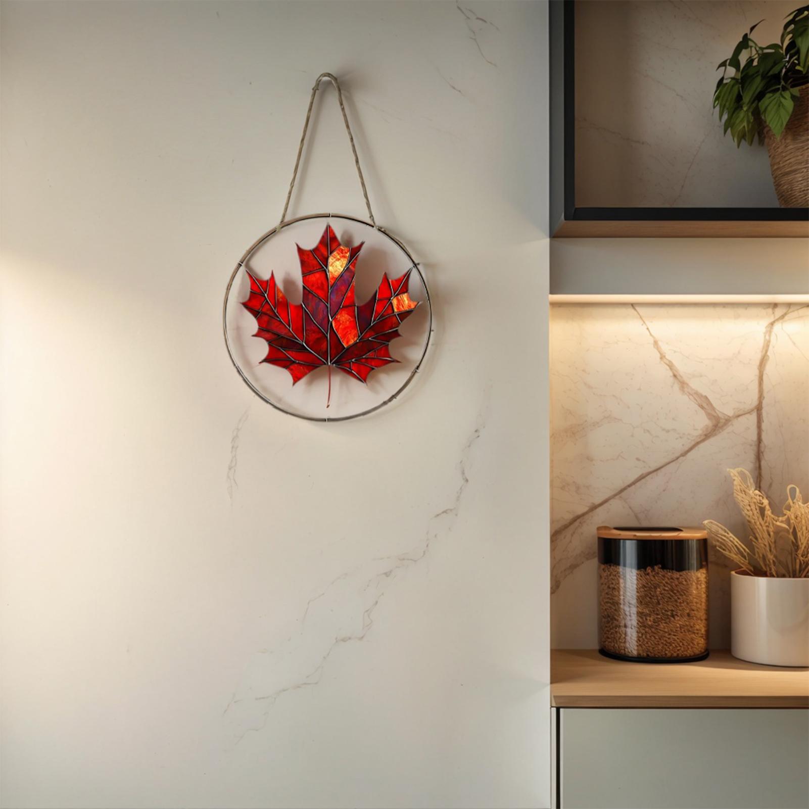 

Acrylic Maple Leaves Suncatcher 2D Acrylic Thanksgiving Party Supplies Stained Glass Maple Leaves Window Decoration For Outdoor China Mainland