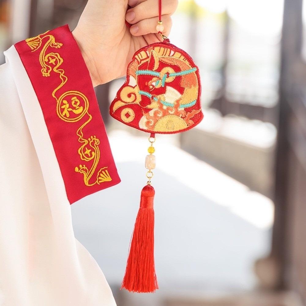 with Tassel Blank Chinese Sachet Embroidered Spring Festival Bell Pendant Cultural Gift Style 5