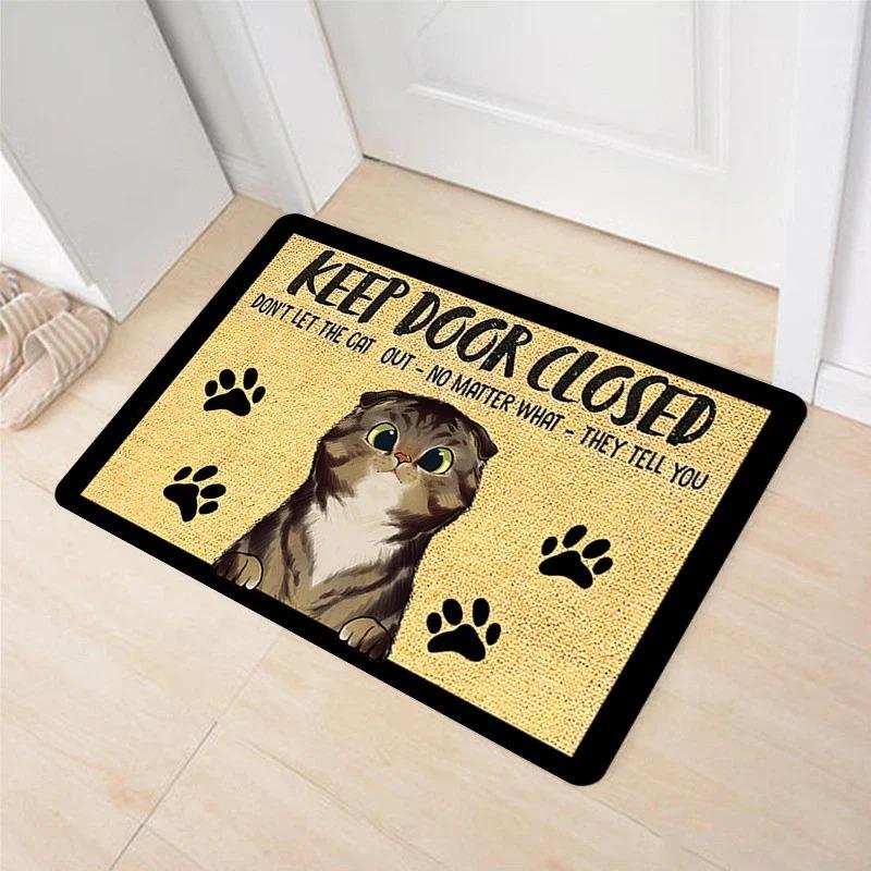 Cute Kitten Doormat Foot Mat, Living Room Decorative Rug, Bedroom Mat, Carpet