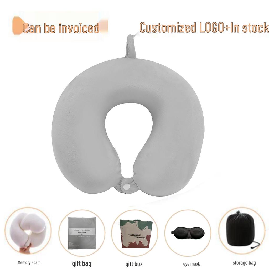 Memory Foam U-Shaped Pillow - Office, Travel Neck Support & Backrest