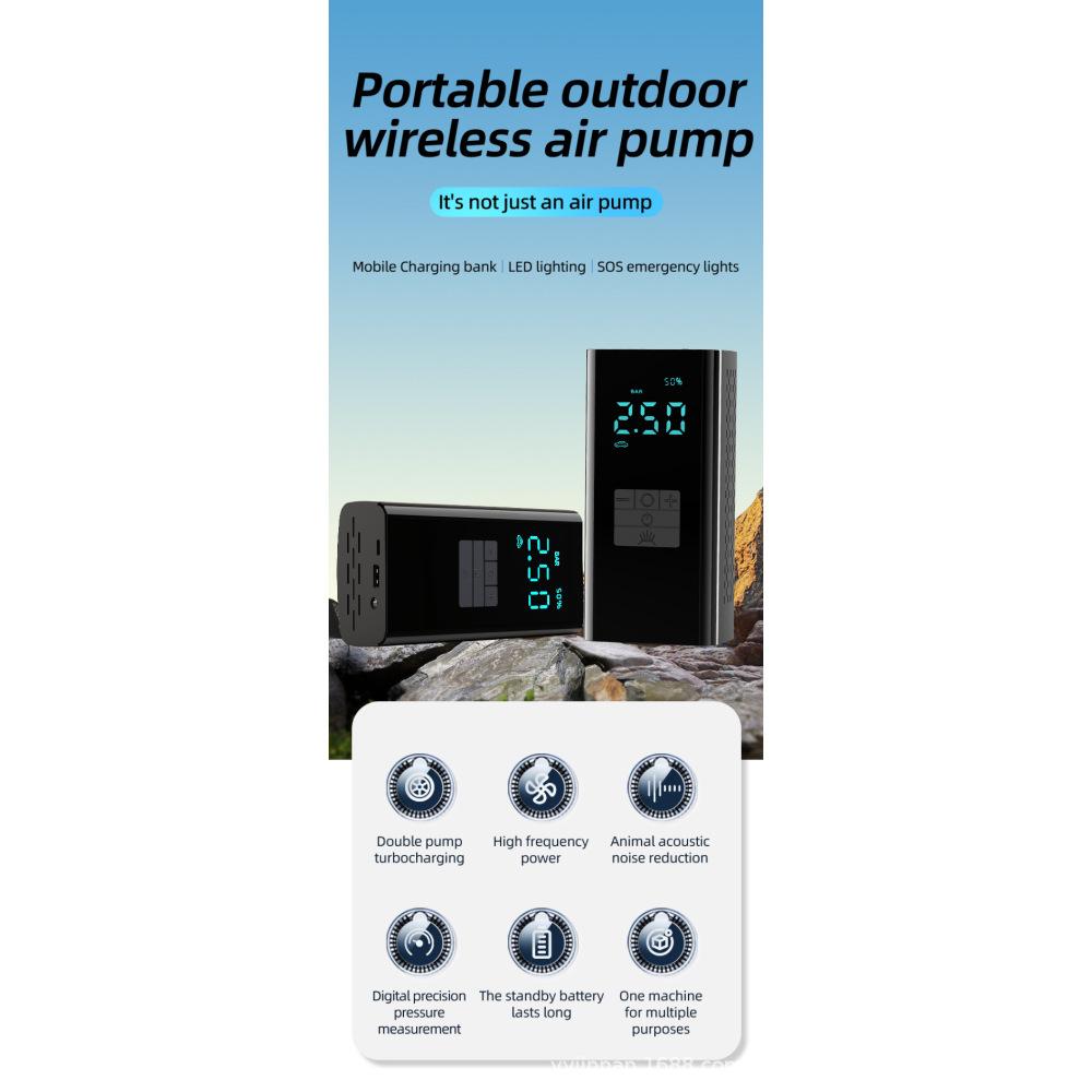 Bezprzewodowa pompka powietrza do samochodu przenośna do samochodu pojazdu terenowego pojazdu elektrycznego roweru pompka do opon