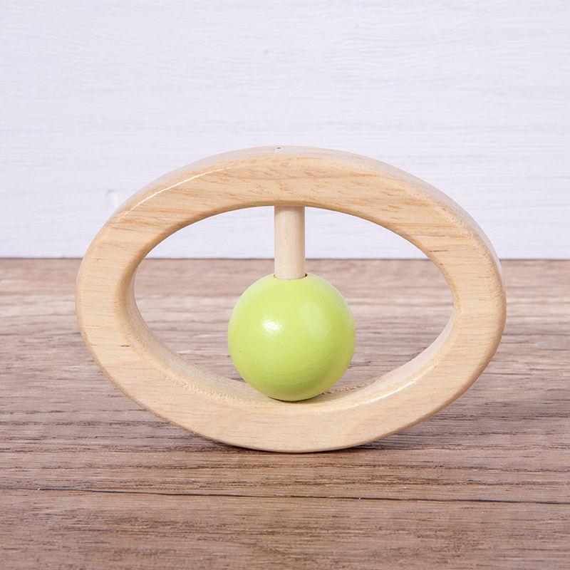 Montessori Baby's Rattle Molar Biteable Comfort Toy Wooden Newborn0-1Year-Old Baby Grip