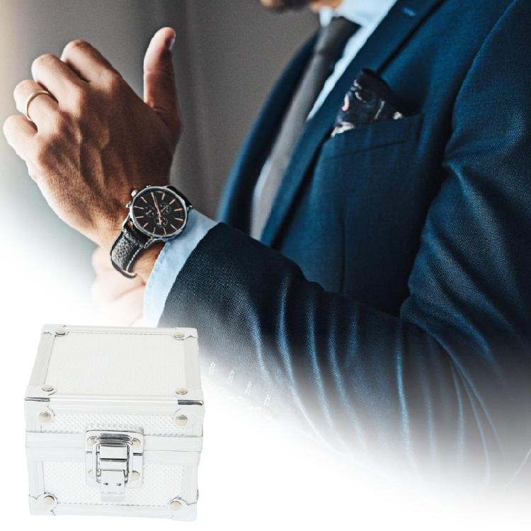 Stylish Aluminum Jewelry Case For Watch Storage With Sturdy Snap Lock And Velvety Interior Watch Organizers for Collector