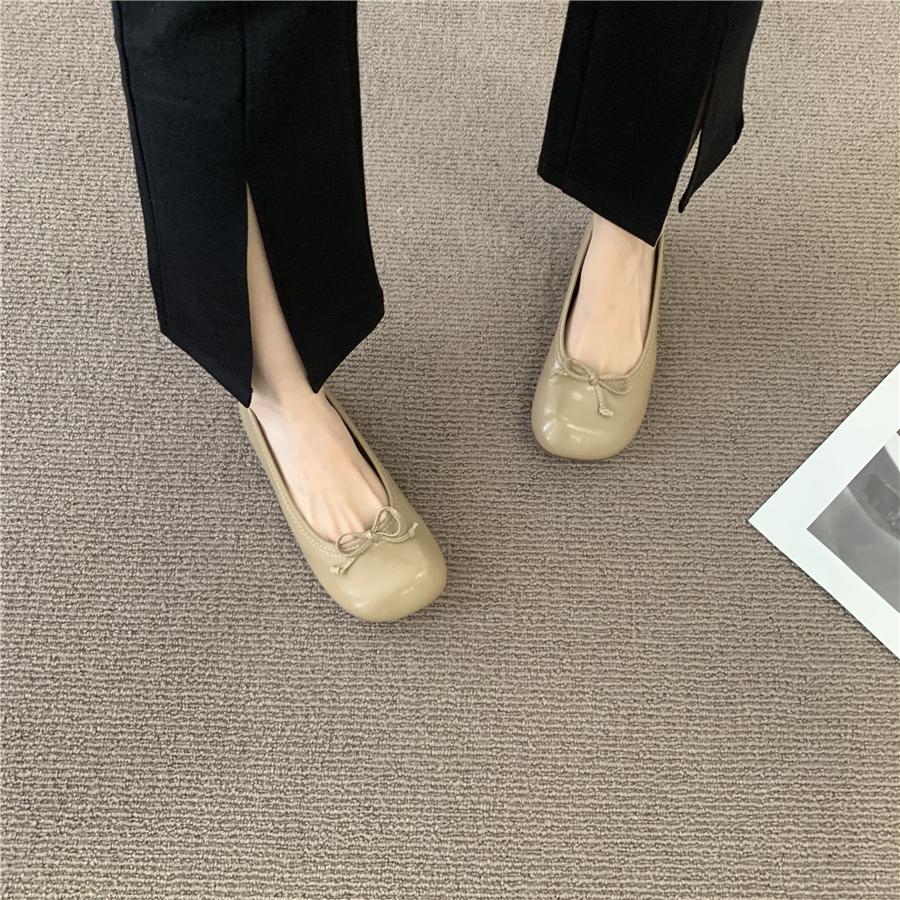 

Мода Новые весенние и летние балетки на плоской подошве для женщин Туфли Мэри Джейн Балетки для женщин Туфли на плоской подошве с серебристым бантом 39 хаки