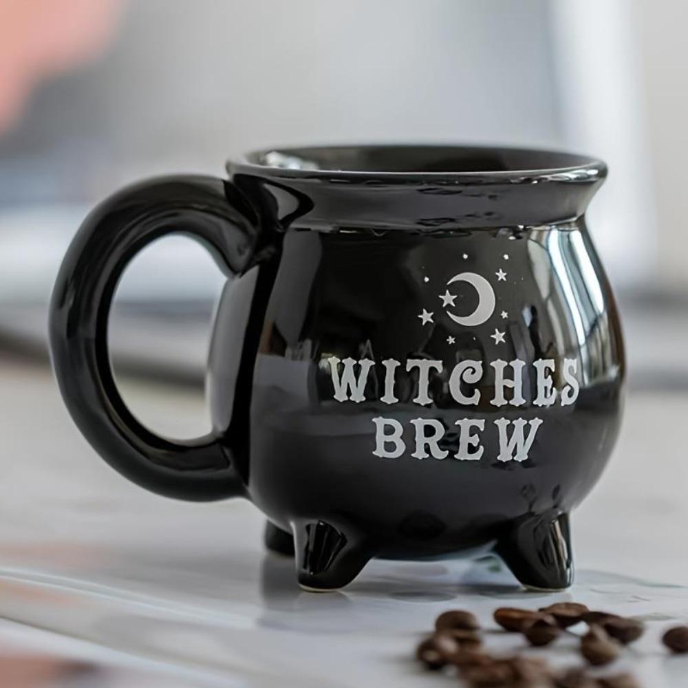 2 Stück Hexenkessel Kaffeetasse Halloween Kessel Tasse Dekorationen Hexenbräu Muster Tasse Keramik Gruselige Hexe Kaffeetasse Geburtstag Getränkebecher
