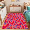 Colorful Swirling Heart Pattern Patterned carpet, suitable as a non slip play mat for the living room and bedroom sofa