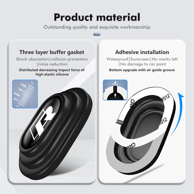 For Volkswagen VW Car Logo Door Shock Pad Silicone Anti-Collision Sticker Cover Golf Jetta Passat Mk4 Mk5 Mk6 CC B5 B6 B7 Golf 4 Zj7