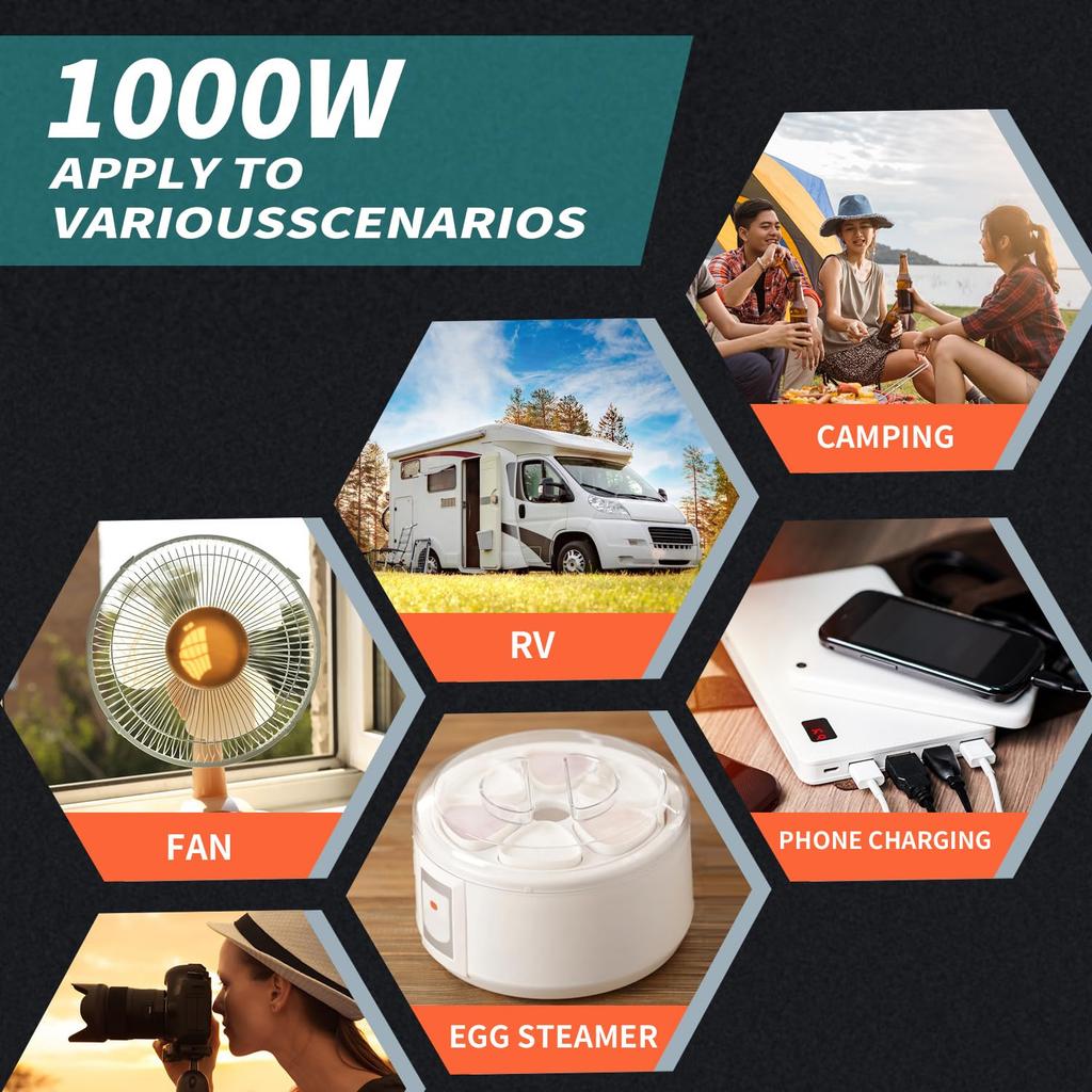 RUTNRIXA Cigarette Lighter Converts DC 12V To AC Includes PD and USB Ports Converts To Power Compatible with AC 100V Output Car Inverter Inverter,